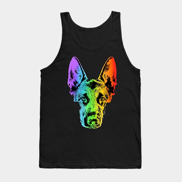 Rainbow German Shepherd Tank Top by childofthecorn